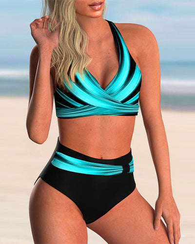 Liliana™ | Bikini Set with Cross Neckline and Print