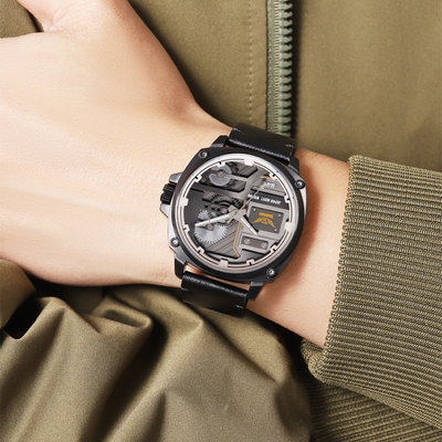 Men's Leather Quartz™ Watch - Olsen & Olsen