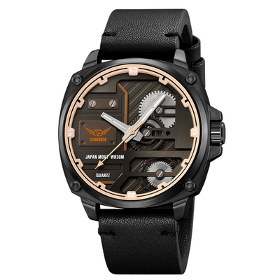 Men's Leather Quartz™ Watch - Olsen & Olsen