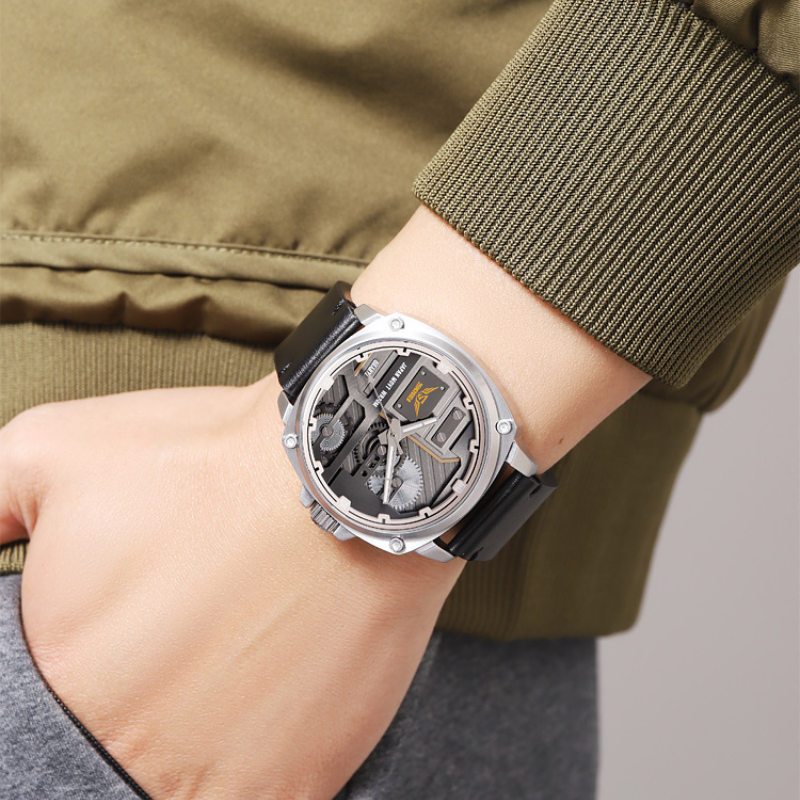 Men's Leather Quartz™ Watch - Olsen & Olsen