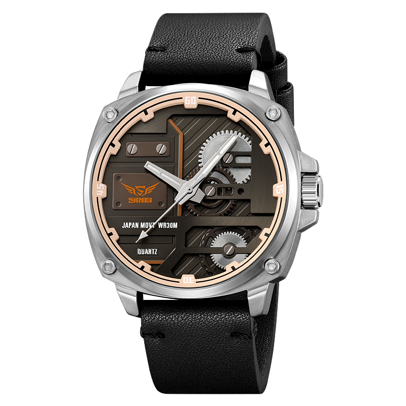 Men's Leather Quartz™ Watch - Olsen & Olsen