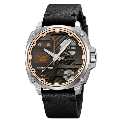 Men's Leather Quartz™ Watch - Olsen & Olsen