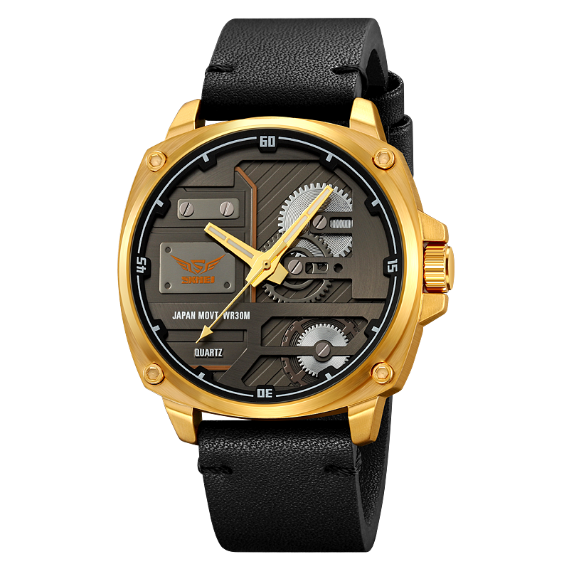 Men's Leather Quartz™ Watch - Olsen & Olsen