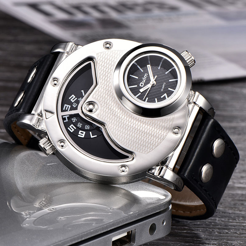 Multi-Time Zone Leather Wristwatch™ - Olsen & Olsen