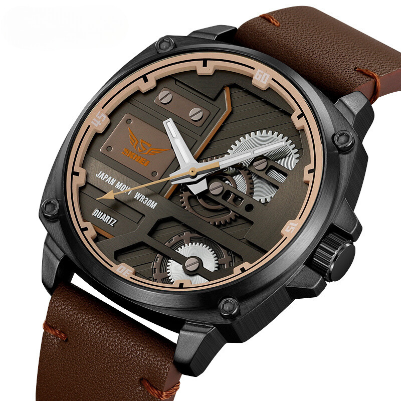 Men's Leather Quartz™ Watch - Olsen & Olsen