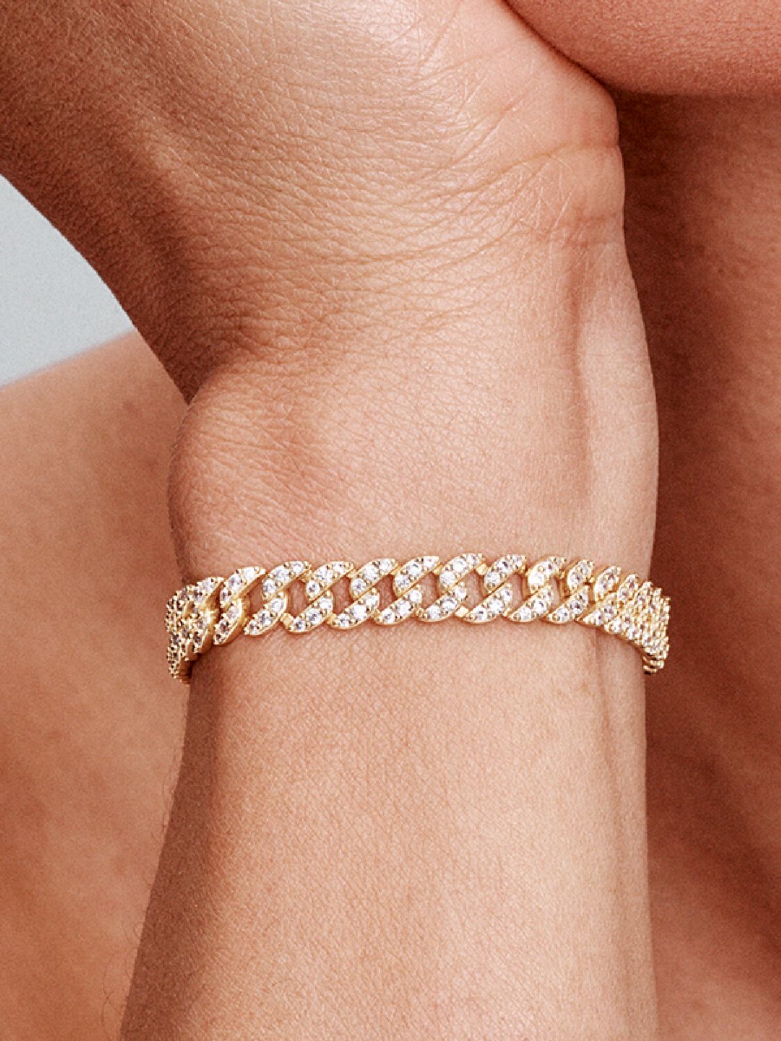 Bracciale cubano pavé | Oro