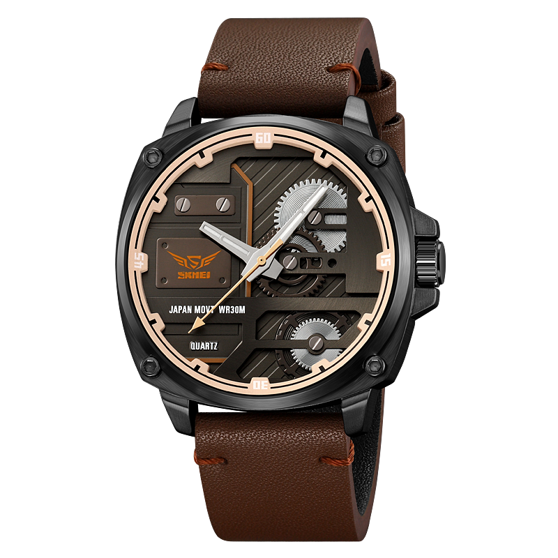 Men's Leather Quartz™ Watch - Olsen & Olsen