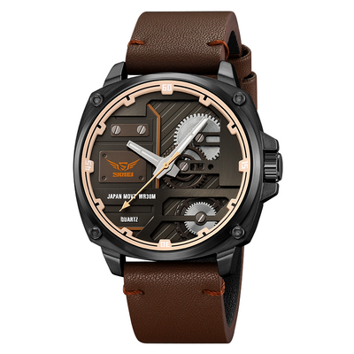 Men's Leather Quartz™ Watch - Olsen & Olsen