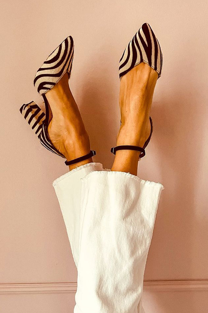 Luna™ | Mid-heel Zebra Sandals