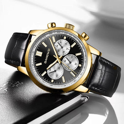 Quartz Military Leather Casual Sport Watch™ - Olsen & Olsen