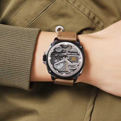 Men's Leather Quartz™ Watch - Olsen & Olsen