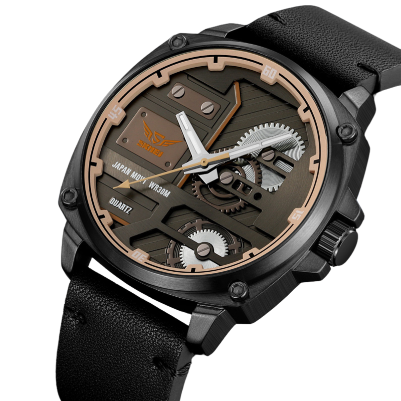 Men's Leather Quartz™ Watch - Olsen & Olsen