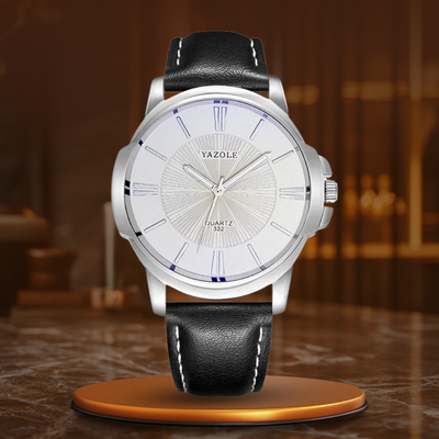 Luxury Blue Glass Leather Watch™ - Olsen & Olsen
