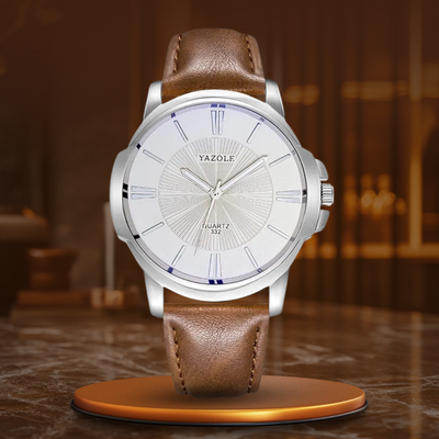 Luxury Blue Glass Leather Watch™ - Olsen & Olsen