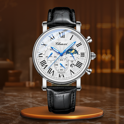 Luxury Leather Strap Quartz Watch™ - Olsen & Olsen