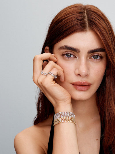 Bracciale cubano pavé | Oro