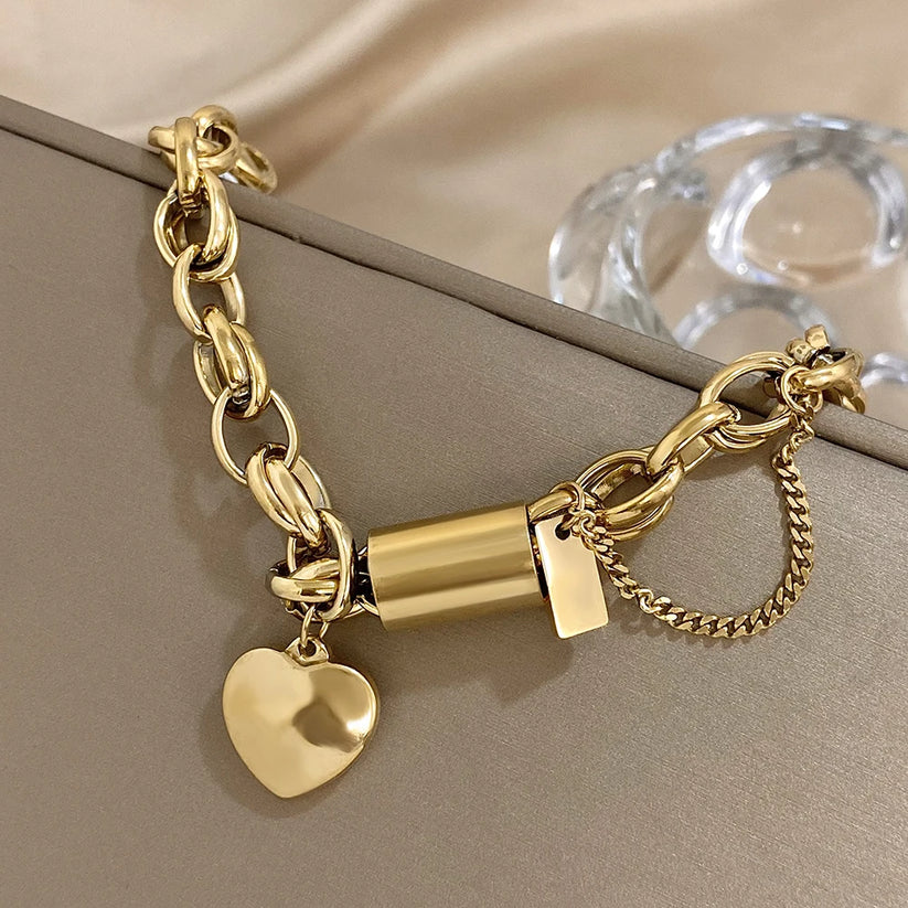 Bracciale Chunky Heartened | Oro