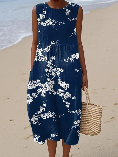 Tess™ – Elegant Midi Dress with Floral Pattern