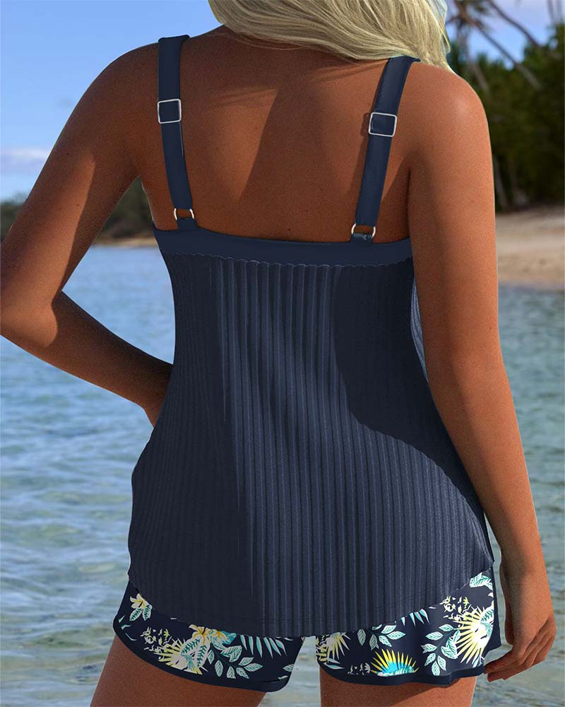 True Aussie™ | Striped Tankini with Two-Piece Beach Shorts