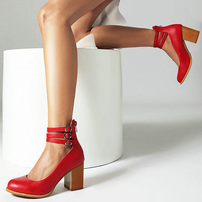 Elisa™ | Smooth Sandals with Chunky Heel