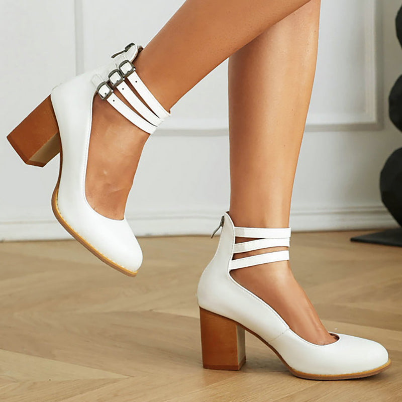 Elisa™ | Smooth Sandals with Chunky Heel