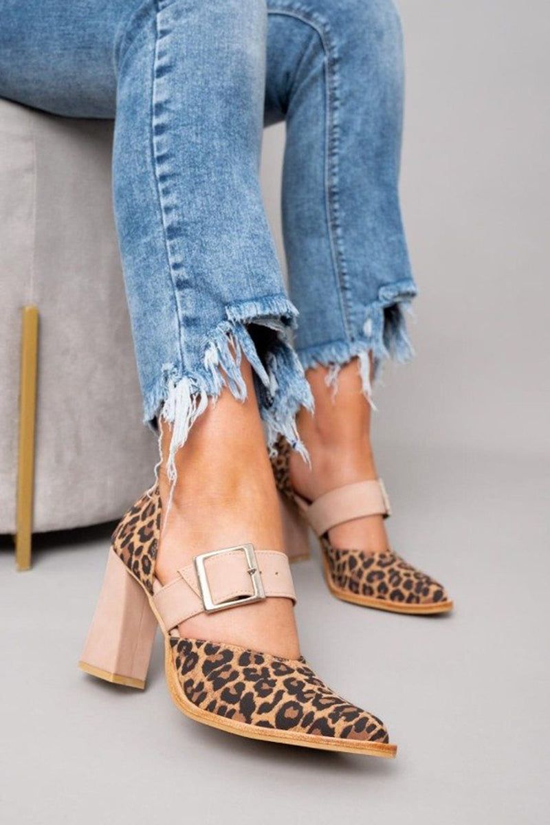 Bianca | Leopard Print Leather Sandals