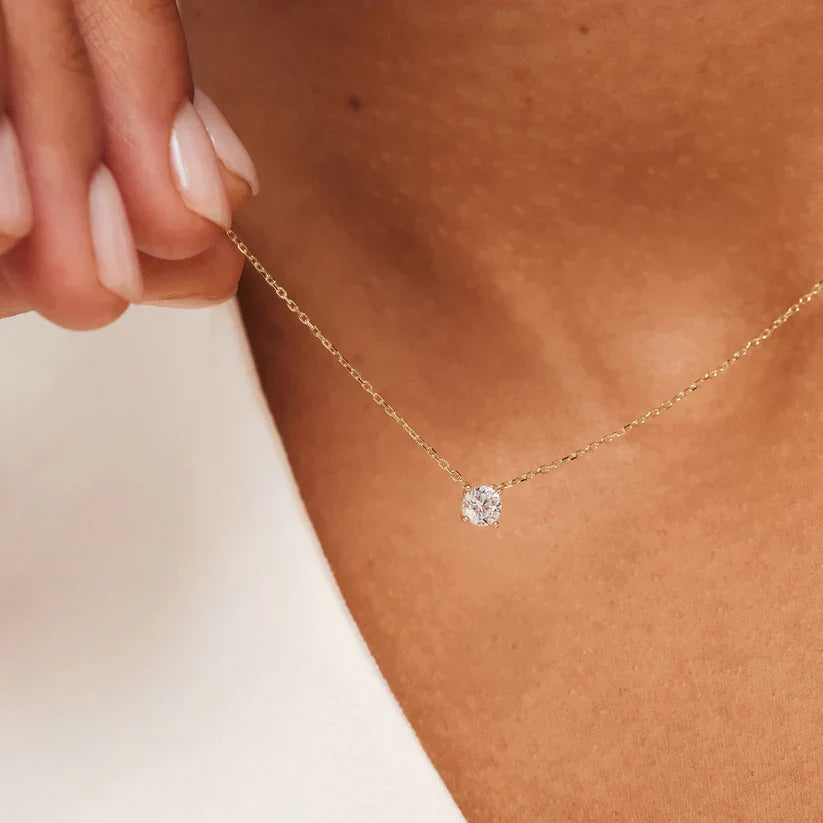 Collana con pietra moissanite Cléa | Oro